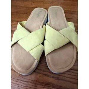 Koolaburra Women's Yellow Cross Strap Sandals